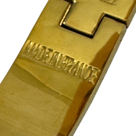 Hermes Clic H Bracelet Gold & Red Enamel Bracelet Rouge Amarante Made in France - Picture 7 of 8